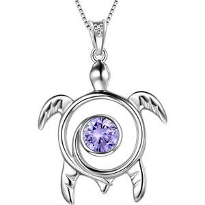 Silver Turtle Necklace Aurora Tears Celtic Spiral 925 Sterling Silver Women